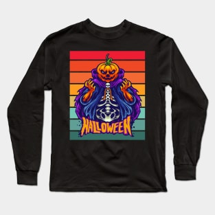 Halloween Scary Pumpkin Head Long Sleeve T-Shirt